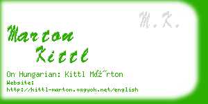 marton kittl business card